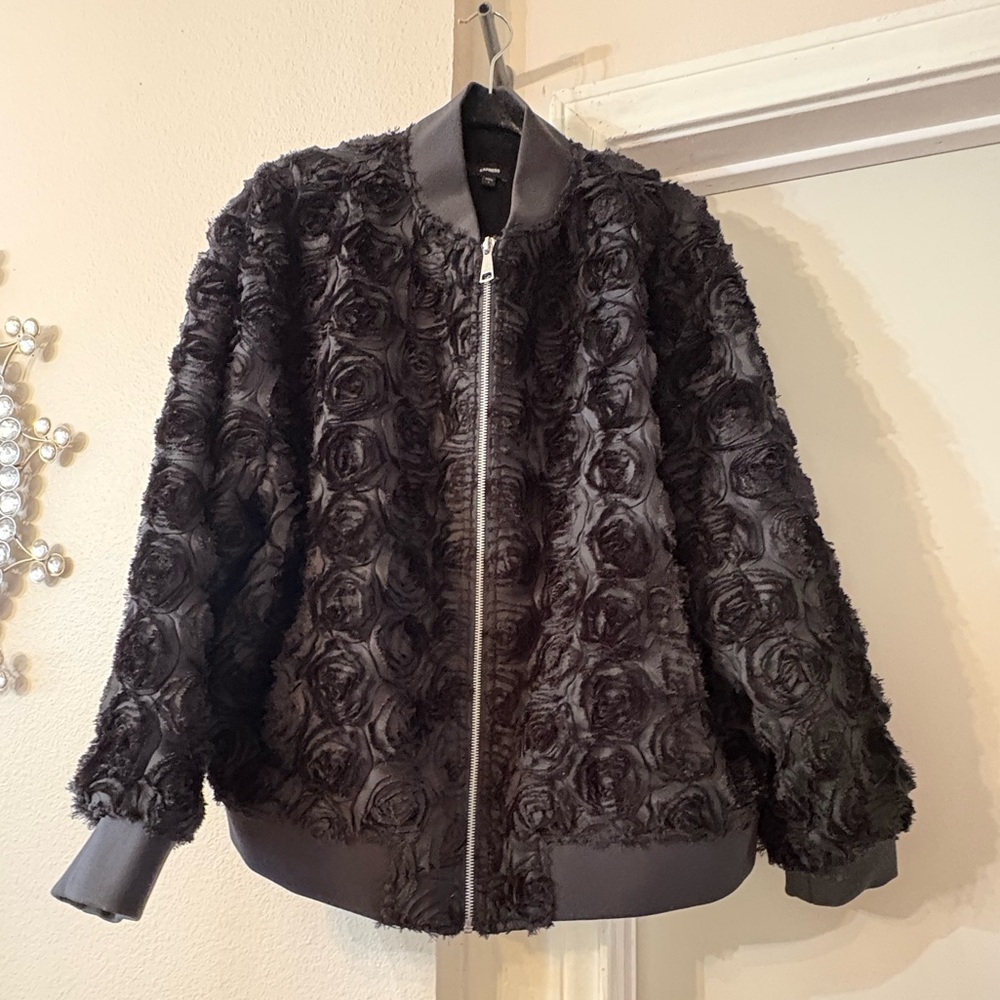 Express Rosette Pattern Bomber Jacket